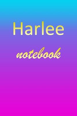 Harlee: Blank Notebook - Wide Ruled Lined Paper Notepad - Writing Pad Practice Journal - Custom Personalized First Name Initia