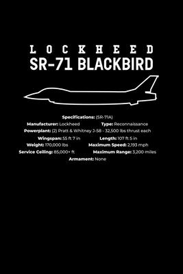 SR 71 Blackbird: Graph Paper Journal / Notebook / Diary Gift - 6x9 - 120 pages - Graph Paper - 5mm x 5mm - Matte Cover