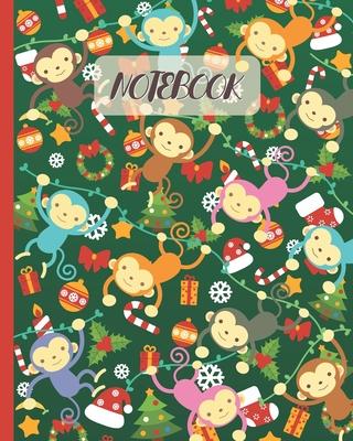 Notebook: Hanging Monkeys Cartoon & Christmas Party (Volume 3) - Lined Notebook, Diary, Track, Log & Journal - Cute Gift Idea fo