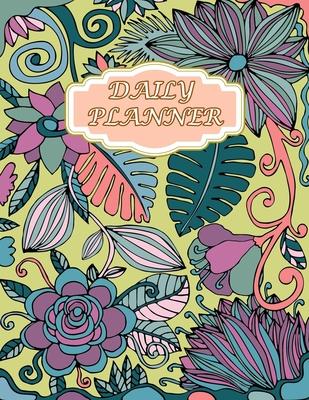 Daily Planner: Undated For Work Page A Day ( Size 8.5 X 11 ) Design with Tropic Flowers, Jungle, Palm Leaves, Tropical Garden