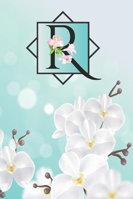 R: Cheery blossom initial Floral Monogram R Notebook Journal for Man, Women and Girls, size 6 x 9 110 pages