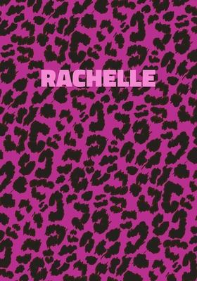 Rachelle: Personalized Pink Leopard Print Notebook (Animal Skin Pattern). College Ruled (Lined) Journal for Notes, Diary, Journa