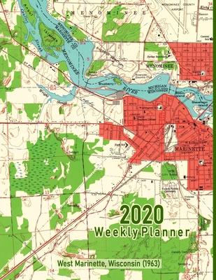 2020 Weekly Planner: West Marinette, Wisconsin (1963): Vintage Topo Map Cover