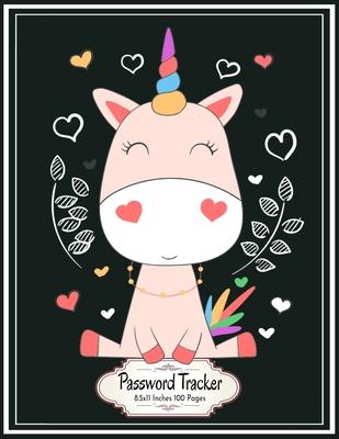 Unicorn Password Tracker: Password Logbook Journal 8.5x11 Inches 100 Pages Gift for Girls