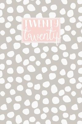 2020: A5 Diary Week on 2 Pages to View WO2P Journal - Horizontal Weekly Planner - Warm Grey & Pink with White Polka Dots