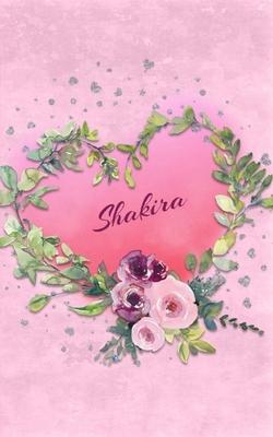 Shakira: Personalized Small Journal - Gift Idea for Women & Girls (Pink Floral Heart Wreath)