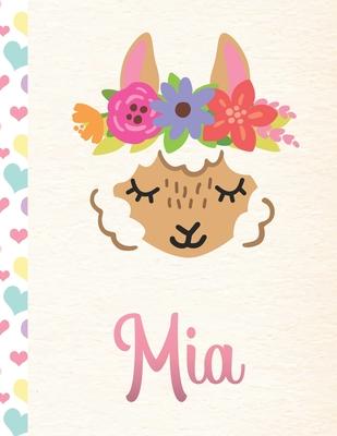 Mia: 2020. Personalized Weekly Llama Planner For Girls. 8.5x11 Week Per Page 2020 Planner/Diary With Pink Name