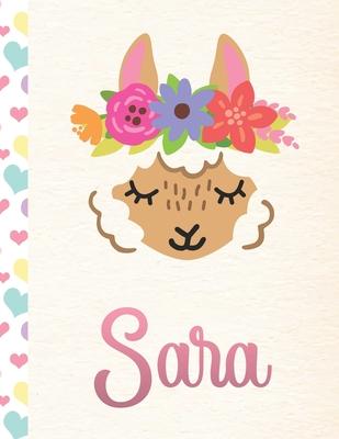 Sara: 2020. Personalized Weekly Llama Planner For Girls. 8.5x11 Week Per Page 2020 Planner/Diary With Pink Name