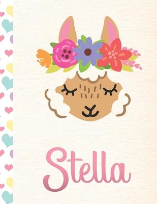 Stella: 2020. Personalized Weekly Llama Planner For Girls. 8.5x11 Week Per Page 2020 Planner/Diary With Pink Name