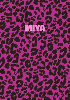 Miya: Personalized Pink Leopard Print Notebook (Animal Skin Pattern). College Ruled (Lined) Journal for Notes, Diary, Journa