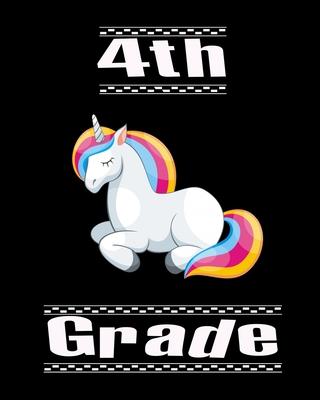 4TH Grade: Cute Unicorn Theme Book Review Journal 8 x 10 20.32 cm x 25.4 cm 100 Pages Book