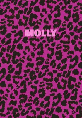 Molly: Personalized Pink Leopard Print Notebook (Animal Skin Pattern). College Ruled (Lined) Journal for Notes, Diary, Journa