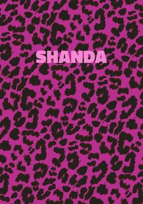 Shanda: Personalized Pink Leopard Print Notebook (Animal Skin Pattern). College Ruled (Lined) Journal for Notes, Diary, Journa