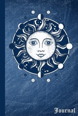 Journal: Vintage Blue Moon Phase Notebook Journal- A Celestial Journal with Cool Moon Phases Cover Design-6x9-100 Wide Ruled Pa