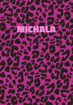 Michala: Personalized Pink Leopard Print Notebook (Animal Skin Pattern). College Ruled (Lined) Journal for Notes, Diary, Journa