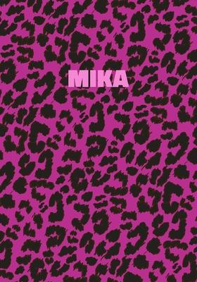 Mika: Personalized Pink Leopard Print Notebook (Animal Skin Pattern). College Ruled (Lined) Journal for Notes, Diary, Journa