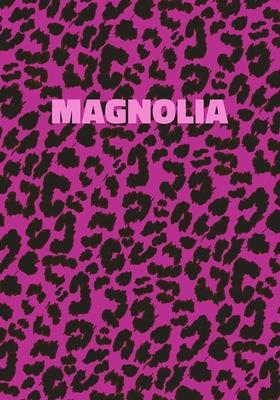 Magnolia: Personalized Pink Leopard Print Notebook (Animal Skin Pattern). College Ruled (Lined) Journal for Notes, Diary, Journa