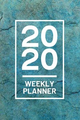 2020 Weekly Planner: Blue Watercolor Background 52 Week Journal 6 x 9 inches, Organizer Calendar Schedule Appointment Agenda Notebook