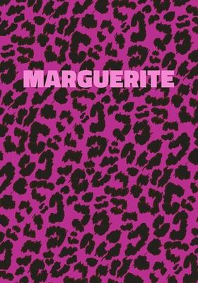 Marguerite: Personalized Pink Leopard Print Notebook (Animal Skin Pattern). College Ruled (Lined) Journal for Notes, Diary, Journa