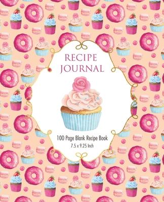 Recipe Journal - Pink Cupcake: 7.5 x 9.25 - Collect your recipes in this 100 page journal