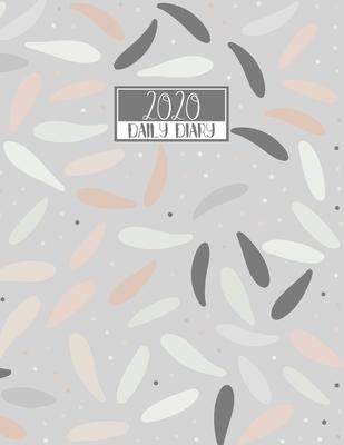 2020 Daily Diary: A4 Day on a Page to View Full DO1P Planner Lined Writing Journal - Grey & Tan Neutral Stone Abstract Pattern