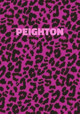 Peighton: Personalized Pink Leopard Print Notebook (Animal Skin Pattern). College Ruled (Lined) Journal for Notes, Diary, Journa