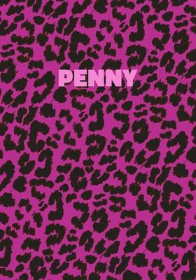 Penny: Personalized Pink Leopard Print Notebook (Animal Skin Pattern). College Ruled (Lined) Journal for Notes, Diary, Journa
