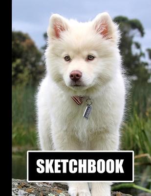 Sketchbook: Beautiful White Dog Cover Design - White Paper - 120 Blank Unlined Pages - 8.5 X 11 - Matte Finished Soft Cover