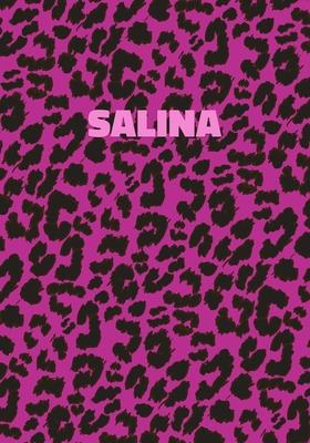 Salina: Personalized Pink Leopard Print Notebook (Animal Skin Pattern). College Ruled (Lined) Journal for Notes, Diary, Journa