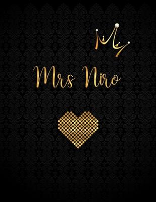 Mrs Niro: Black Personalized Lined Journal with Inspirational Quotes