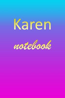 Karen: Blank Notebook - Wide Ruled Lined Paper Notepad - Writing Pad Practice Journal - Custom Personalized First Name Initia