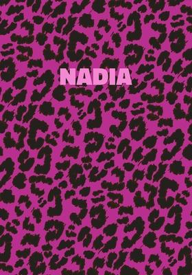 Nadia: Personalized Pink Leopard Print Notebook (Animal Skin Pattern). College Ruled (Lined) Journal for Notes, Diary, Journa