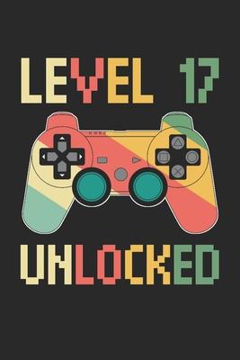 Level 17 complete: funny 17th Gamer Birthday Gift retro vintage notebook / journal gaming lovers gift