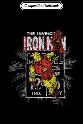 Composition Notebook: Iron Man Retro Comic Book Stamp Flying Pose Graphic Journal/Notebook Blank Lined Ruled 6x9 100 Pages