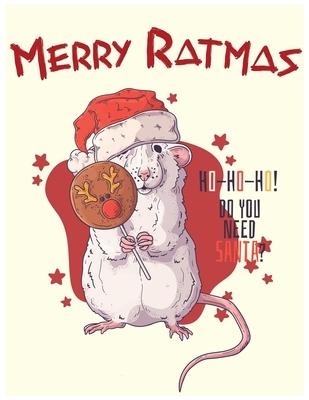 Merry Ratmas: Beautiful Christmas Journal Gift Item with Beautiful Interior Design 8.5 x11 110 pages