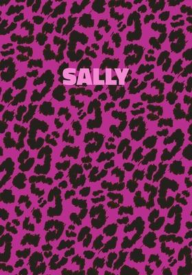 Sally: Personalized Pink Leopard Print Notebook (Animal Skin Pattern). College Ruled (Lined) Journal for Notes, Diary, Journa