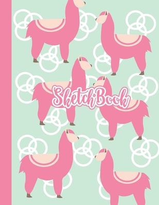 Sketchbook: Cute Blank Notebook for Sketching and Picture Space with Funny Llama Pattern, Unlined Paper Book for Drawing, Journali