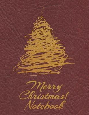 Merry Christmas! Notebook: Golden Christmas Tree - Wide Ruled - Legal Ruled Paper, Lined Journal, Large Size to Meet Your Needs