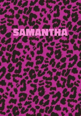 Samantha: Personalized Pink Leopard Print Notebook (Animal Skin Pattern). College Ruled (Lined) Journal for Notes, Diary, Journa