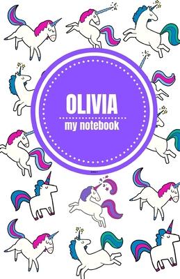Olivia - Unicorn Notebook - Personalized Journal/Diary - Fab Girl/Women’’s Gift - Christmas Stocking Filler - 100 lined pages