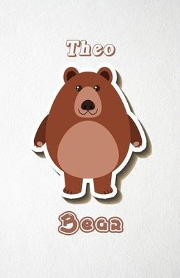 Theo Bear A5 Lined Notebook 110 Pages: Funny Blank Journal For Wide Animal Nature Lover Zoo Relative Family Baby First Last Name. Unique Student Teach