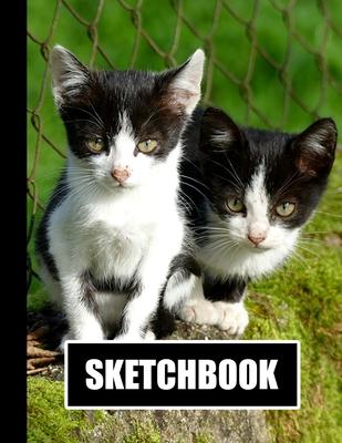 Sketchbook: Cute Kittens Cats Cover Design - White Paper - 120 Blank Unlined Pages - 8.5 X 11 - Matte Finished Soft Cover