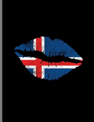 Kiss Mark Lips: Norwegian Flag Lipstick Friendly Kisses Love And Romance Wide Ruled Lined Notebook - 120 Pages 8.5x11 Composition