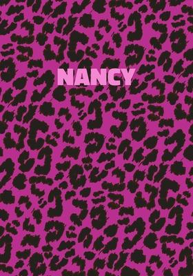 Nancy: Personalized Pink Leopard Print Notebook (Animal Skin Pattern). College Ruled (Lined) Journal for Notes, Diary, Journa