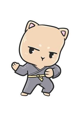 Martial Arts Cat Notebook: Graph Paper Journal 6x9 - 120 Pages