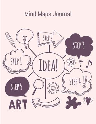 Mind Maps Journal: Blank Mind Map Book, Brainstorm Notebook Help You Organize Your Thoughts & Take Notes 100 Pages