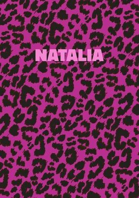 Natalia: Personalized Pink Leopard Print Notebook (Animal Skin Pattern). College Ruled (Lined) Journal for Notes, Diary, Journa