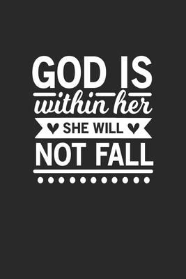 God is with her she will not fall: God is with her she will not fall kanji practice Notebook or Gift for Christians with 110 Pages in 6x 9 Christian