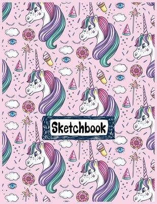 Sketchbook: Cute Unicorn Sketchbook for Girls with 120 Pages of 8.5x11 Blank Paper for Drawing, Sketching, Doodling or Learning