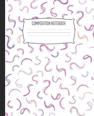 Composition Notebook: Wide Ruled Abstract Doodles Fuchsia Squiggles Pattern Notebook Lined School Journal - 100 Pages - 7.5 x 9.25 - Child